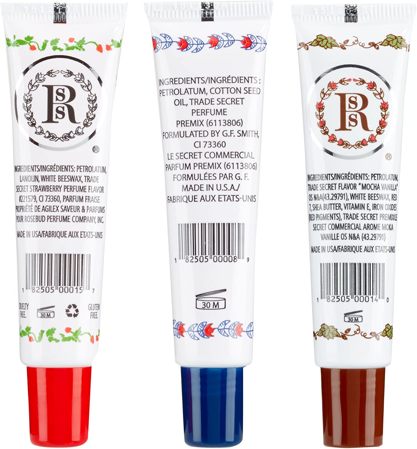 Smith's Rosebud Salve Medley of Lip Balm Tubes, mixed flavors of Mocha Rose, Strawberry , and Rosebud Salve Lip balms - Image 2