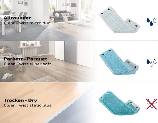 Leifheit Replacement Wiper Cover Clean for Twist XL Micro Duo Mop, Replacement Microfibre Mop Head, Cleaning Cover for Absorbent Floor Mop, 42 cm wide - Image 2