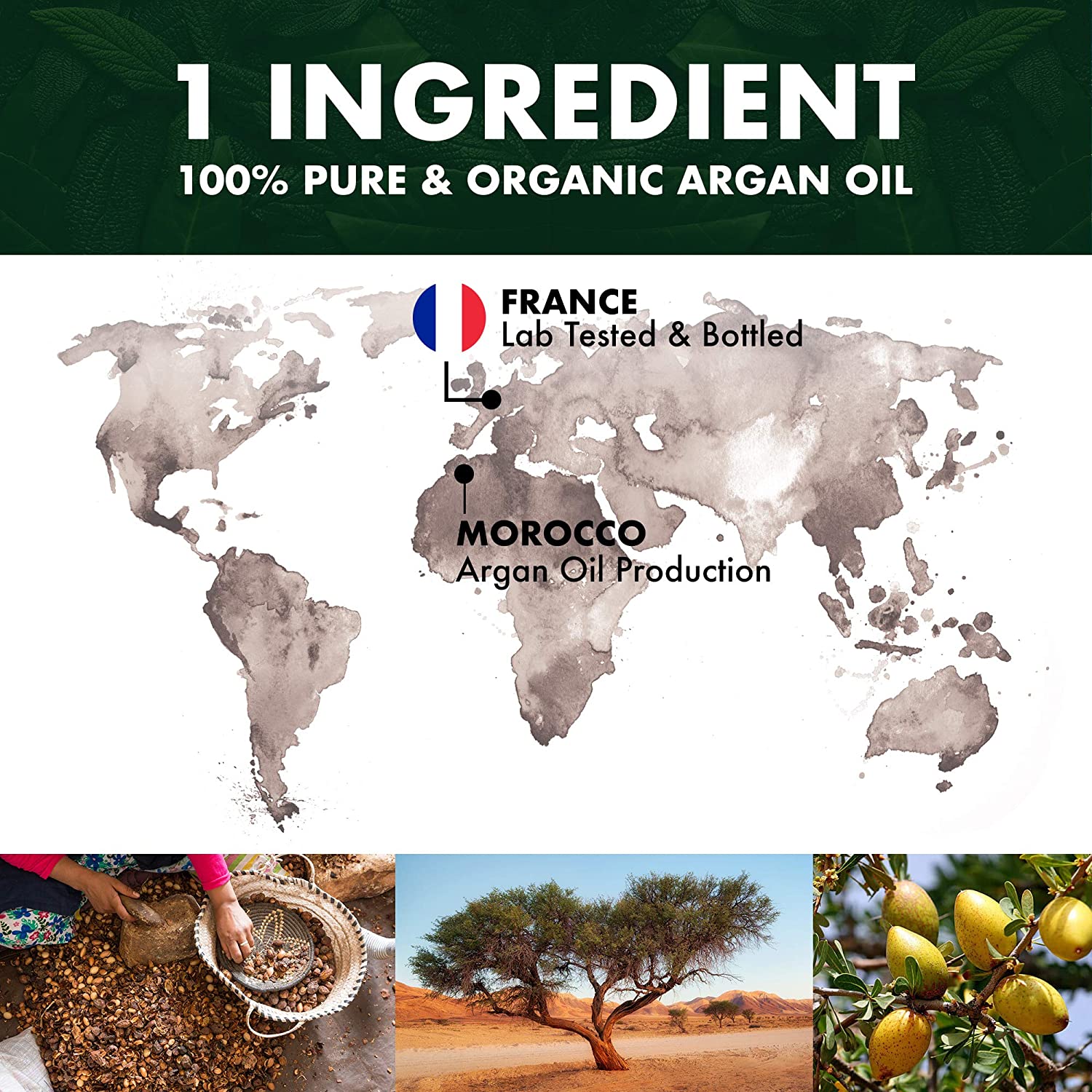 BIONOBLE Organic Argan Oil for Hair, Cold Pressed in Morocco, Nourishes, Repairs and Anti-Aging - Image 4