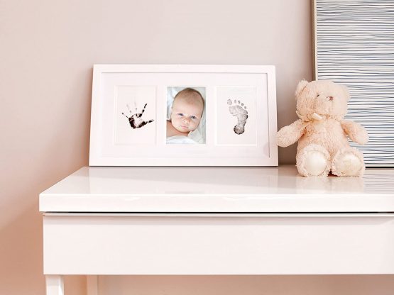 Pearhead Babyprints Newborn Baby Handprint, Footprint Photo Frame Kit, Christening or Baptism Gift for Little One, White - Image 3