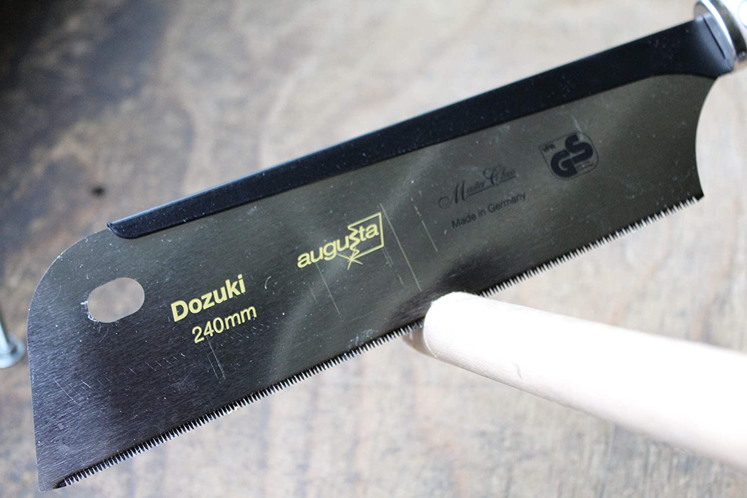 Augusta-Heckenrose Japanese Saw Dozuki, Traditional Saw with Sturdy Steel Back & Long Bast Handle, Three-Sided Diamond Cut - Image 3