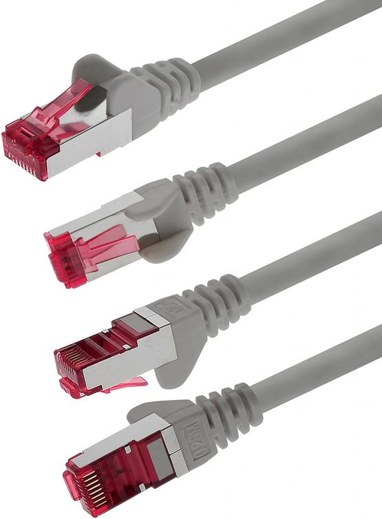 10m - CAT6a - Network cable grey - 10 pieces CAT 6a S-FTP double shielded PIMF 500MHz halogen free patch cable compatible with CAT5 CAT6 CAT7 CAT8 10GBASE-T - 10000 Mbps for switch, router, modem , Access Point, patch panels - Image 4