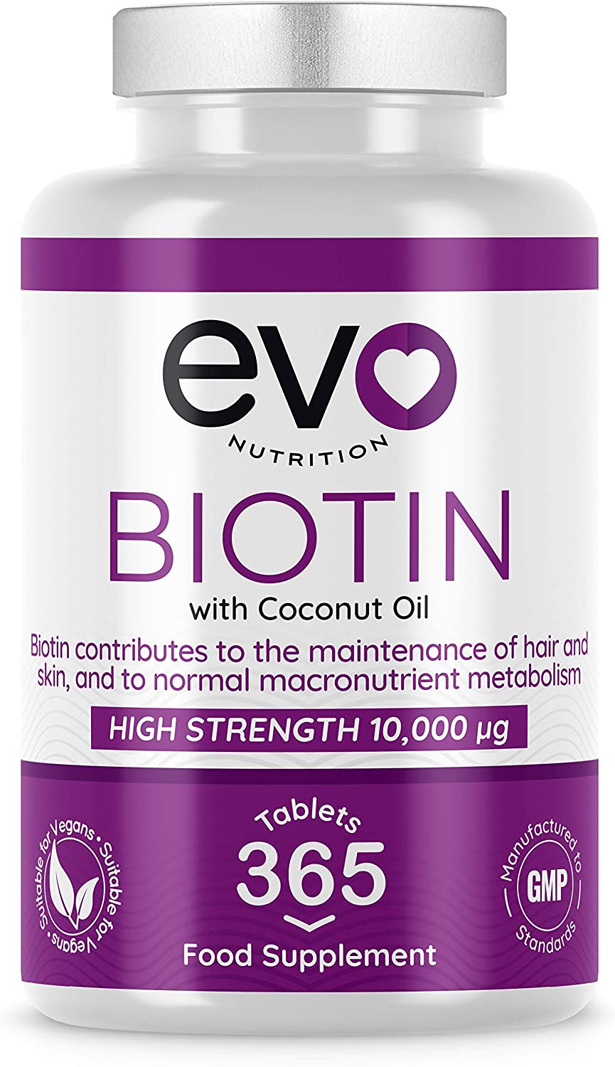 Biotin Hair Growth Supplement 12,000mcg with Coconut Oil, 400 count (Pack of 1)