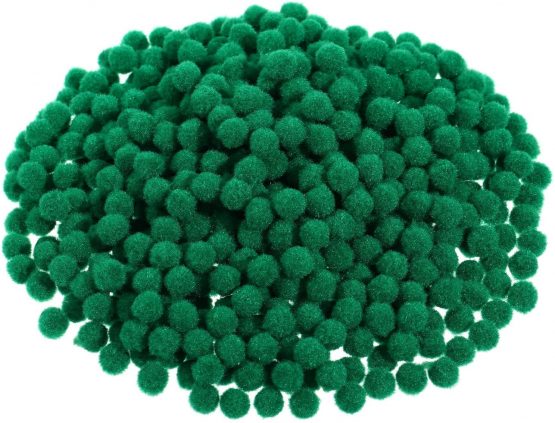 600 Pieces Christmas Pom Poms Fluffy Pom Balls Mini Craft Pompoms for Christmas DIY Party Decorations (Green)