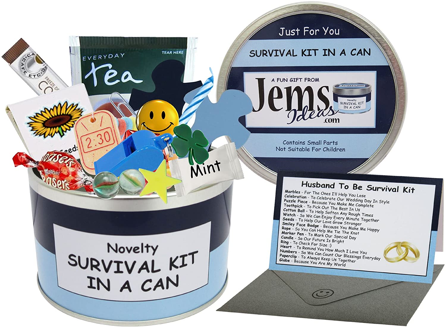 Survival Kit In A Can Husband-To-Be Funny Novelty Gift for Groom, Wedding Day Present & Card