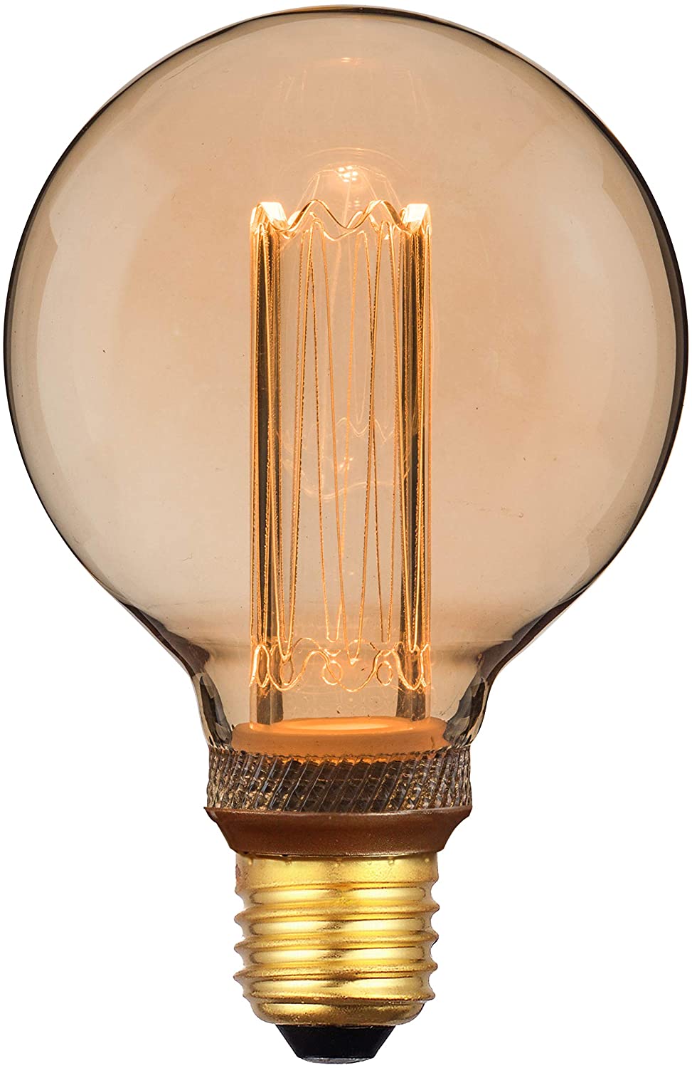 greenandco 4X Decorative LED Vintage Light Bulb, E27 G95 Amber, 4 Count (Pack of 1) - Image 2