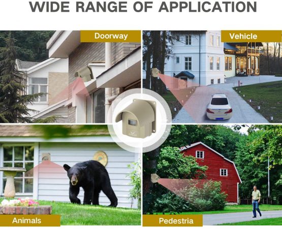 HOSMART 1/2 Mile Long Range Rechargable Wireless Driveway Motion Alarm System Outdoor Weatherproof Motion Sensor & Detector (1 Base Receiver and 3 Tan Sensors) - Image 3