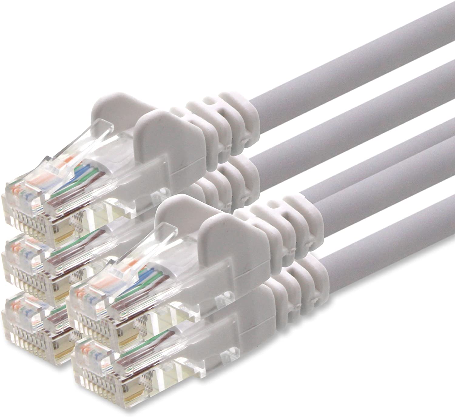 1aTTack CAT5 UTP network patch cable with 2x RJ45 connector set white 5 pieces - 7.5m, white 5 - pieces, 7,5m