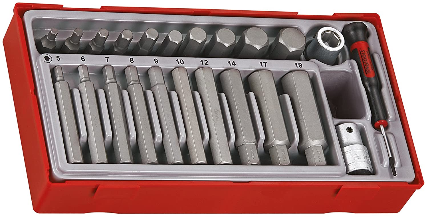 Teng TTHEX23Metric Hex Bit Socket Set (23 Pieces), Silver, Variety pack