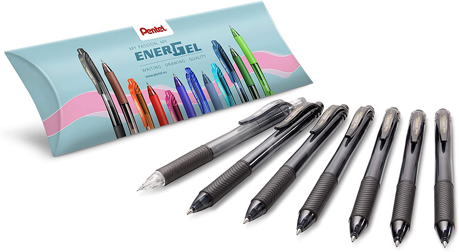 Pentel BL107-AO EnerGel Liquid Gel Rollerball Pen + PL105-AX EnerGize X Mechanical Pencil