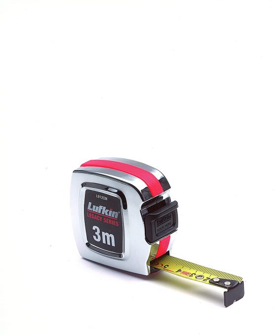 Lufkin L912CM 3m/13mm Legacy Series Tape Measure, with Impact Resistant Chrome-Plated ABS Housing, Silver/Orange, 3m / 13mm