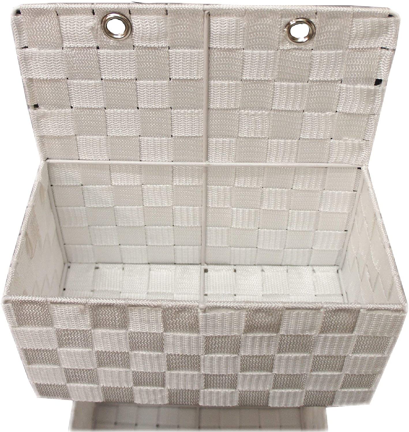 ARPAN Wall Hanging 2-Shelf Storage Basket, Nylon Hanging Storage Organiser for Bathroom Home or Office, 28 x 15 x 58 cm (White) - Image 4