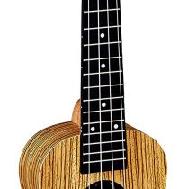 Ortega Guitars RFU10Z Friends Series Soprano Ukulele with Zebrawood Top and Body in Satin Finish, 15 Frets