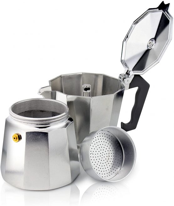 Café Olé ECM-06 Italian Style Coffee Maker, Aluminium, 240 milliliters, 6 Cup (240ml) - Image 3