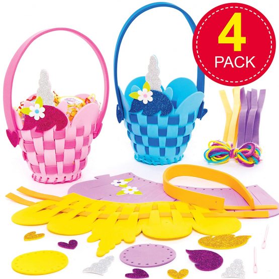 Baker Ross Unicorn Basket Weaving Kits — Ideal for Kids' Arts and Crafts, Educational Toys, Gifts, Keepsakes and More (4 Pack),AT383 - Image 2