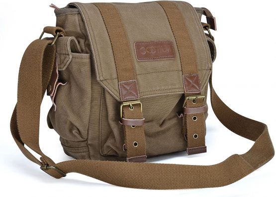 Gootium 21217AMG Vintage Canvas Messenger Bag Small Shoulder Bag,Army Green - Image 3