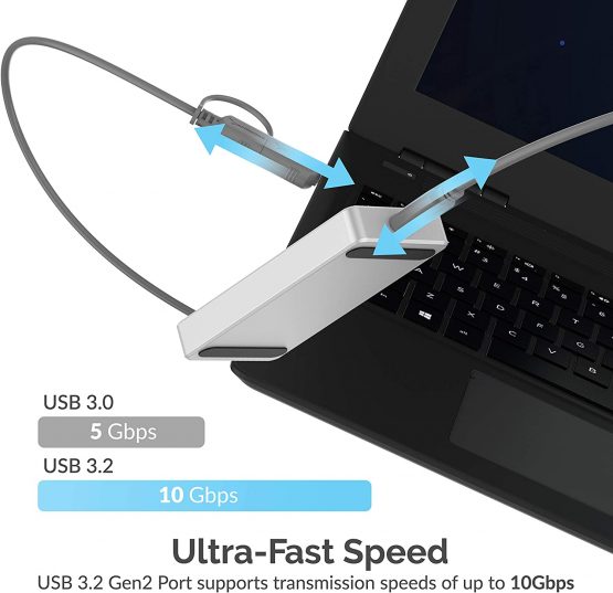Sabrent Rocket Pro 256GB USB 3.2 External Aluminum SSD (SB-256-PRO) - Image 4