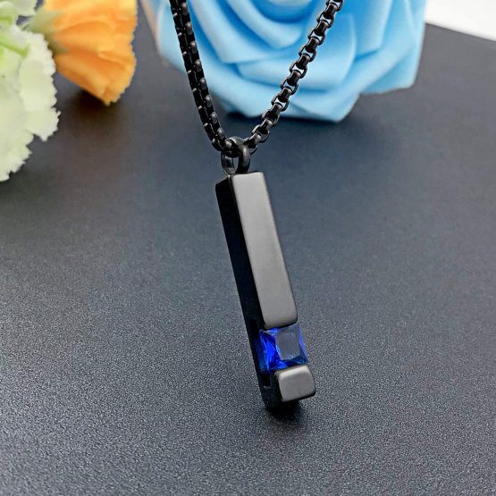 Birthstone Cuboid Locket Urn Necklaces for Ashes Cremation Jewellery Urns for Human Ashes Memorial Urn Keepsake Pendant - Image 3