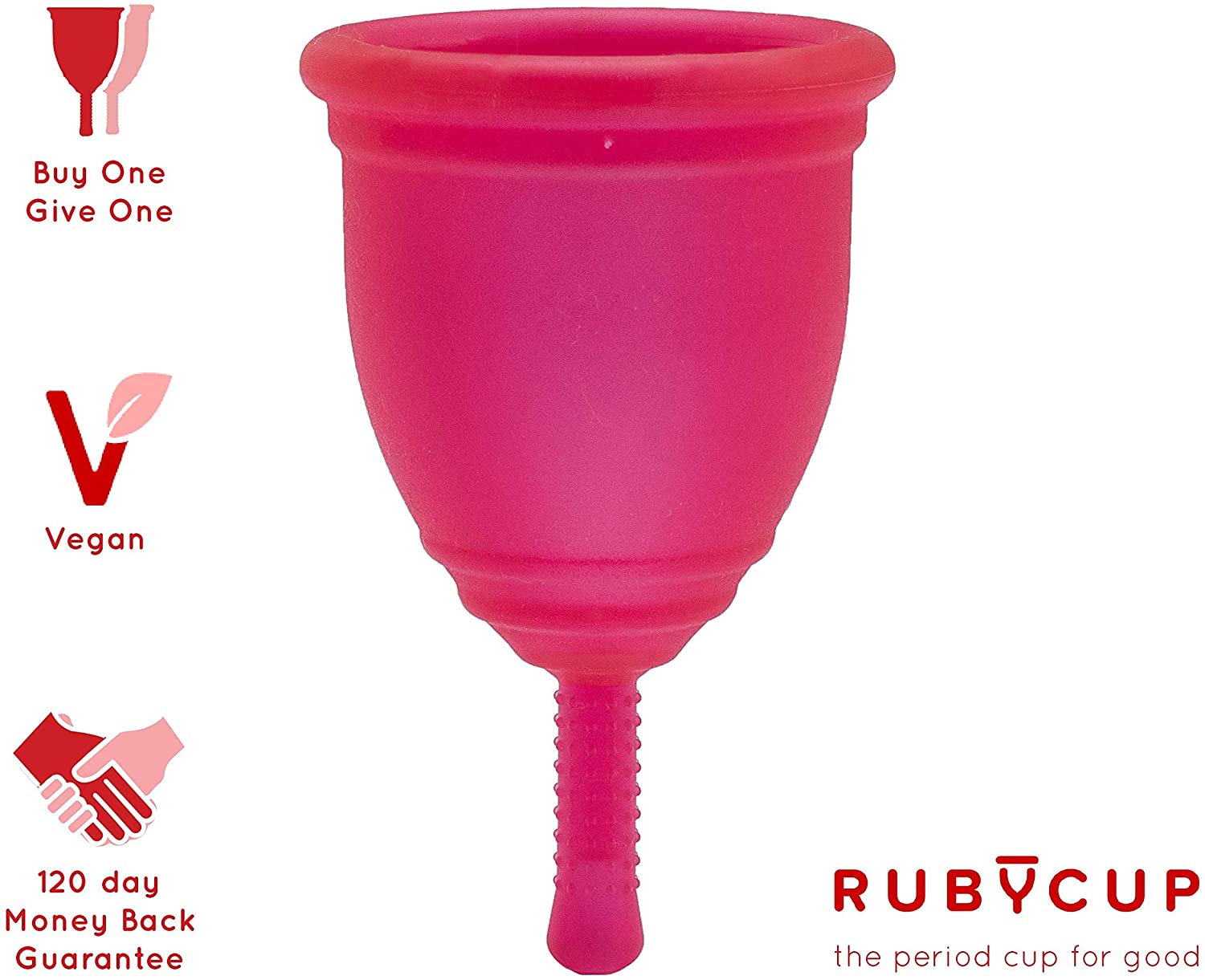 Ruby Cup, Reusable Menstrual Cup, Small (Light Flow), RED, Includes Cup Donation. Perfect for Beginners. Safe - Image 2