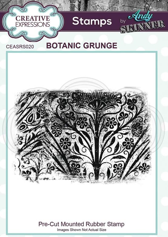 Creative Expressions Pre Cut Stamp by Andy Skinner-Botanic Grunge, Grey Rubber, 6.7 x 9.6 cm