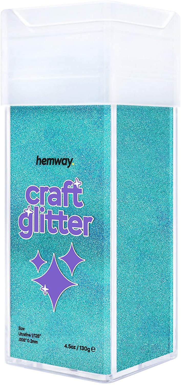 Hemway Glitter Shaker Ocean Blue Holographic 110g Ultrafine, Craft Glitter Shaker for Resin & Epoxy Crafts