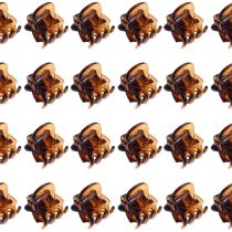 Rmeet Mini Hair Clips,24 Pack Tiny Hair Claws Plastic Pins Clamps Small Jaw Clip for Girls Women Lady 1.5CM Brown