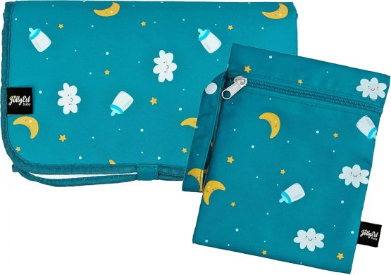 JollyEst® Foldable Travel Changing Mat | Extra Large 70cm x 55cm, Padded, Free Wet-Dry Bag