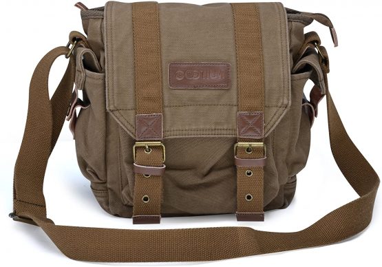 Gootium 21217AMG Vintage Canvas Messenger Bag Small Shoulder Bag,Army Green