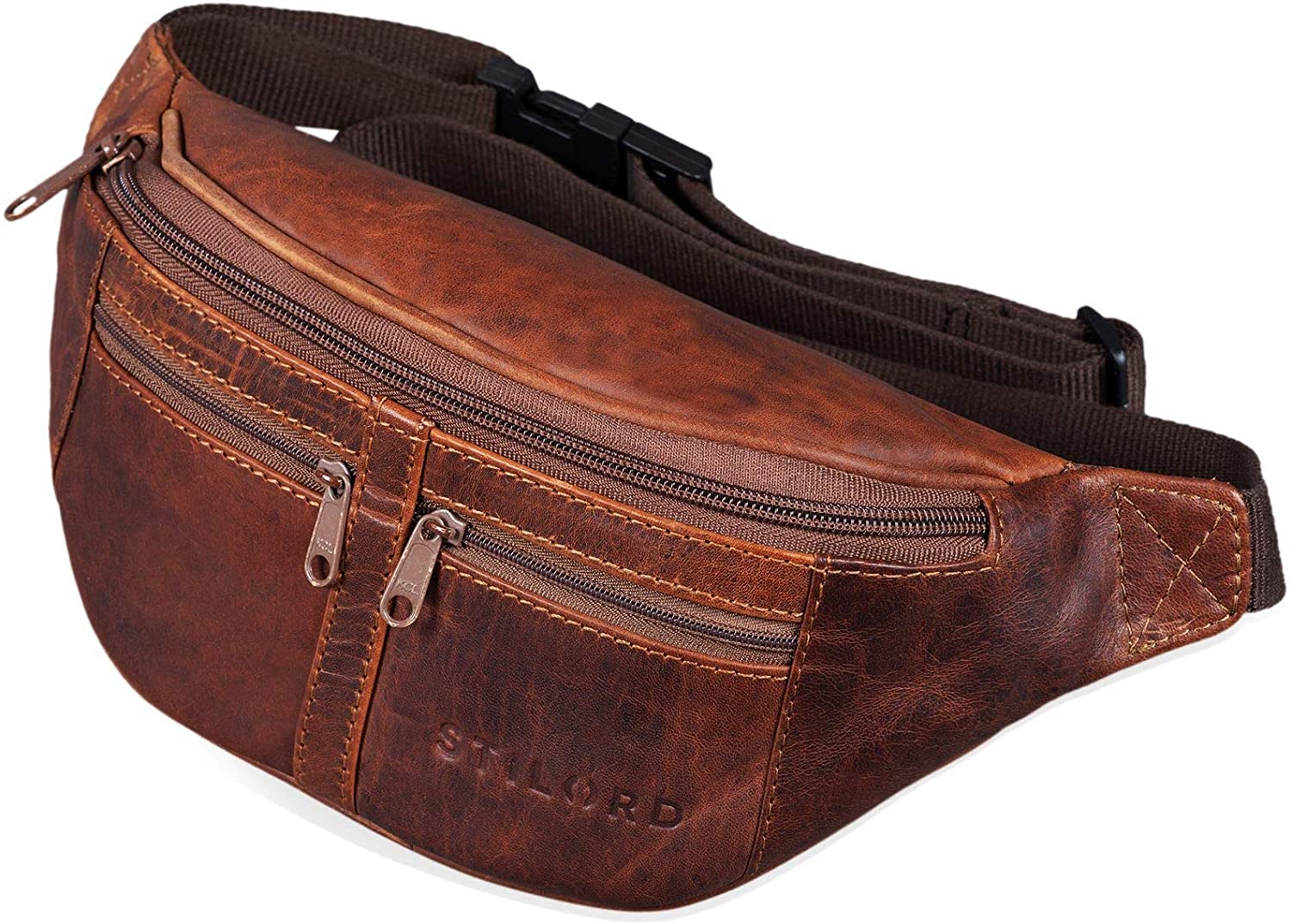 STILORD "Echo" Vintage Bum Bag Leather Pouch Fanny Pack for Men and Women 7 Inch, Genuine Leather, Vintage Design