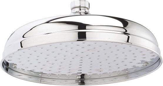 Nuie HEAD16 ǀ Traditional Bathroom Edwardian Inspired 12" Apron Fixed Shower Head, 145mm x 300mm x 300mm, Chrome