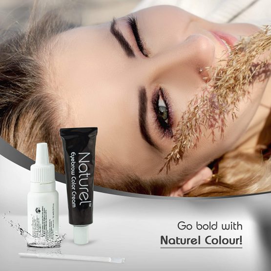 Eyebrow Dye Kit Black Fast and Safe Results, Professional Semi Permanent Eyebrow Tint Lasts