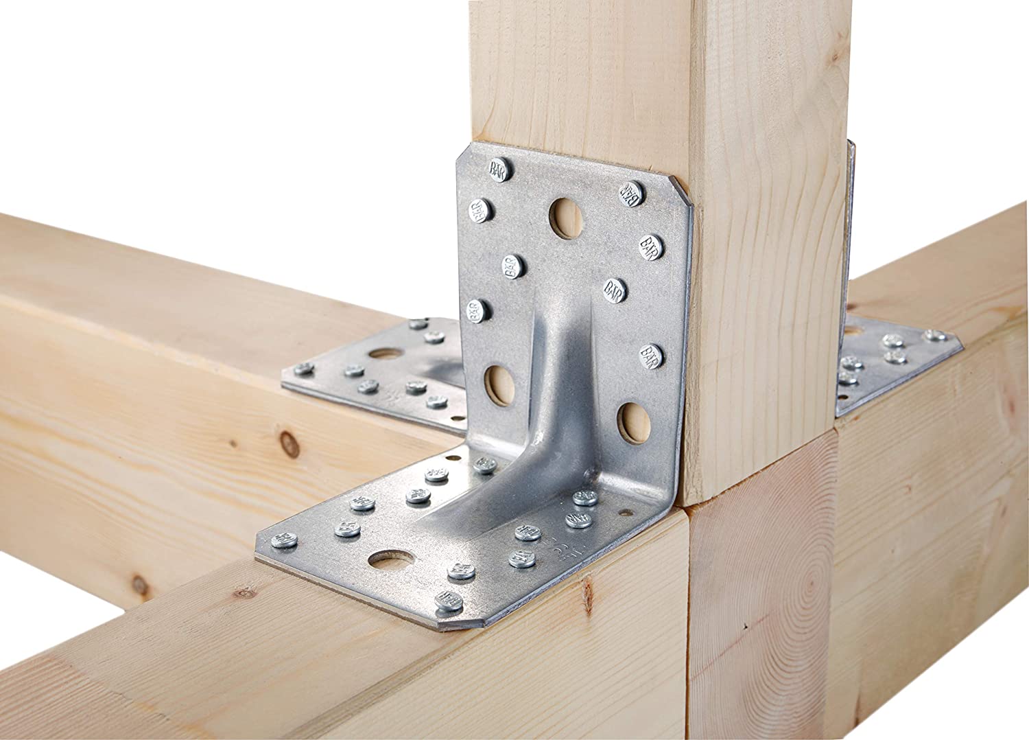 Heavy Duty Angle Connector with Beading, Handyman Pack, Sendzimir Galvanised 105 x 105 x 90 mm / 25 Stk - Image 2