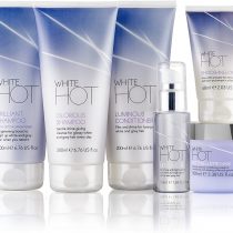 White Hot Ultimate Collection, hair care products to brighten, add gloss & shine to white and grey hair, purple shampoo, banishes yellowy tones.