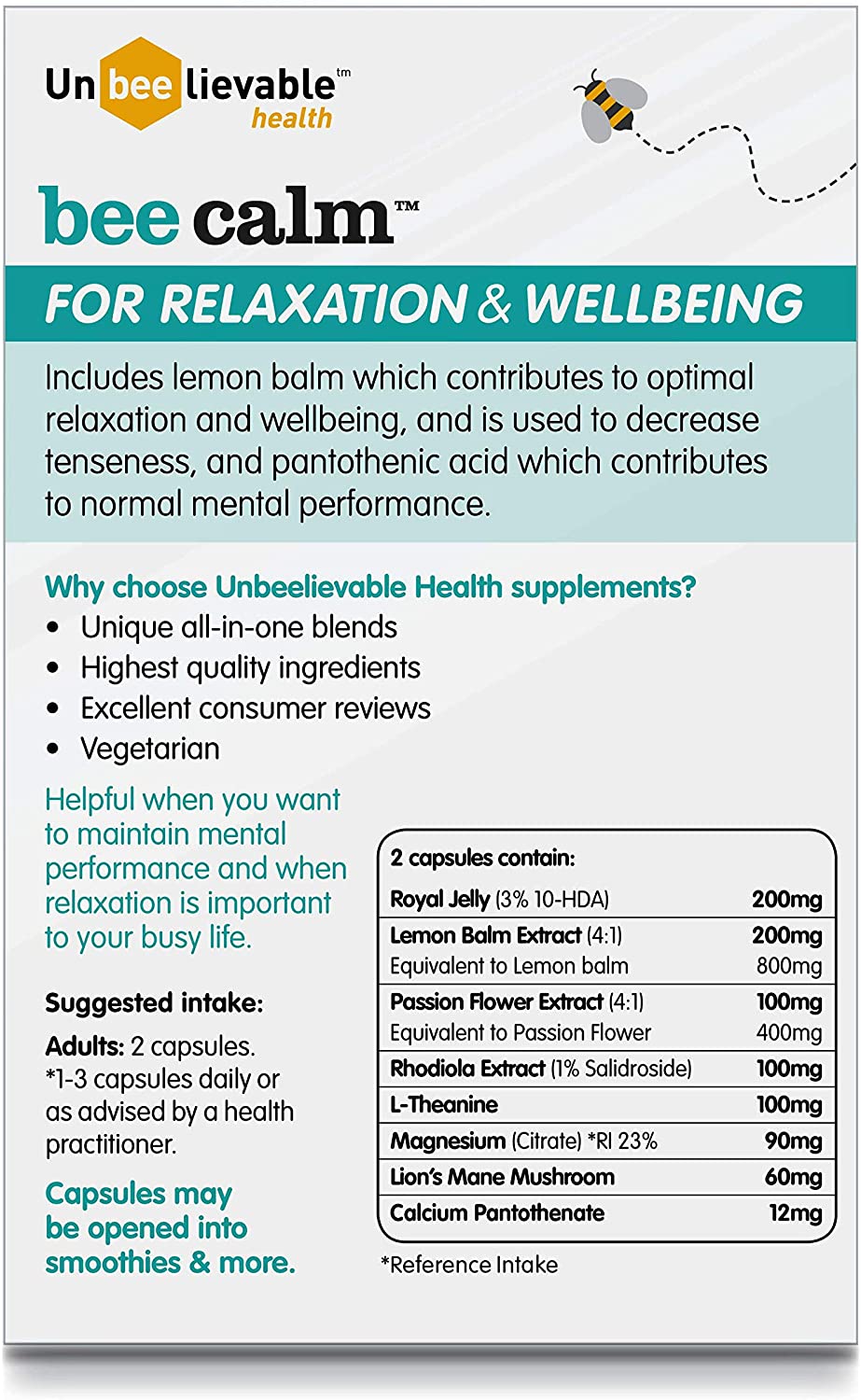 Unbeelievable Health Bee Calm Relaxation and Wellbeing Support, Created by Nutritional Experts - Image 4
