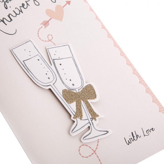 Anniversary Card from Hallmark - 3D Champagne Glass Design - Image 3