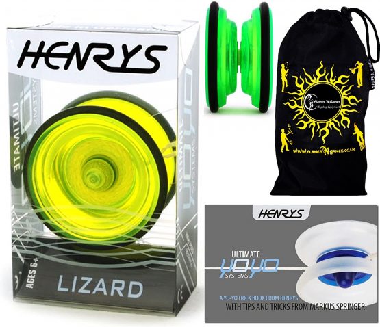 Henrys LIZARD YoYo - Professional Yo-Yo Set + Instructional Book of Tricks + Travel Bag! (Yellow) - Image 2