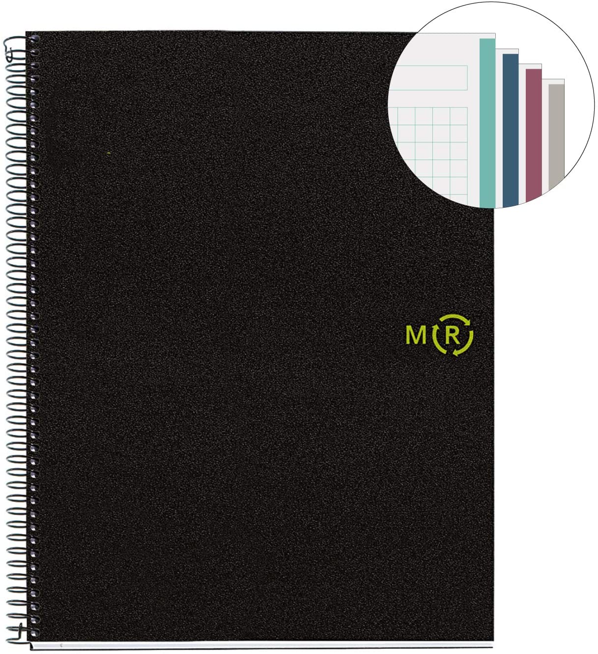 Basicos MR 6038 - Notebook 4 Colours, A4, 120 Sheets, Squared Recycled PP, blue-transparent - Image 2