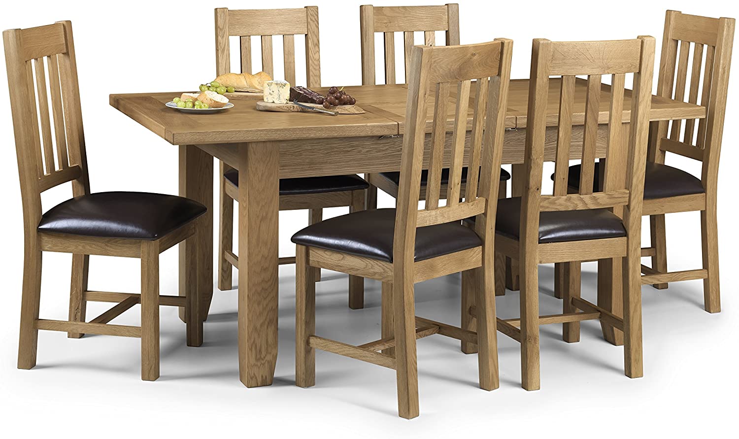Julian Bowen Astoria Set of 2 Dining Chairs, Oak/Brown, Waxed Oak and Brown, Height: 105, Width: 45, Depth: 53cm - Image 4