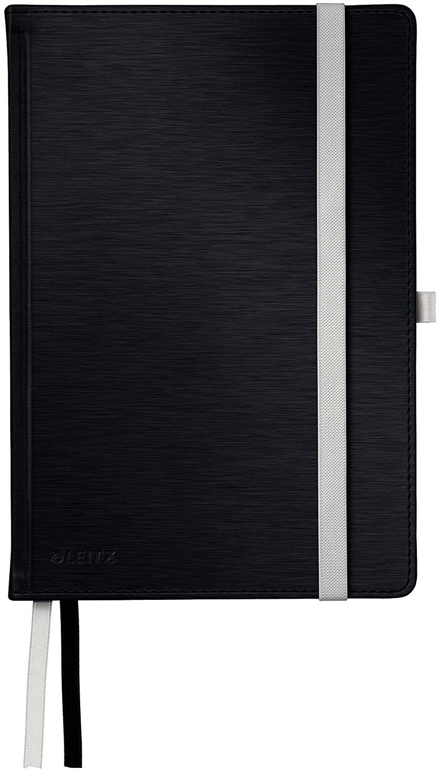 Leitz A5 Hard Cover Notebook, Satin Black (80 Sheets Squared Paper, with 2 Bookmarks, 100 gsm Ivory Paper, Style Range) - Image 2
