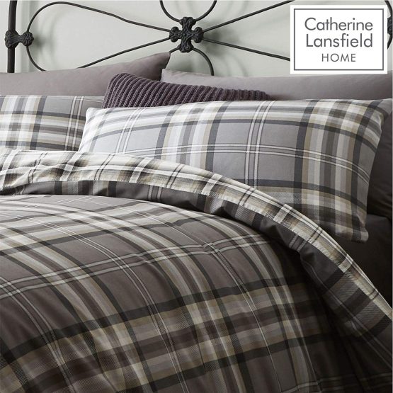Catherine Lansfield Kelso Easy Care King Duvet Set Charcoal - Image 3
