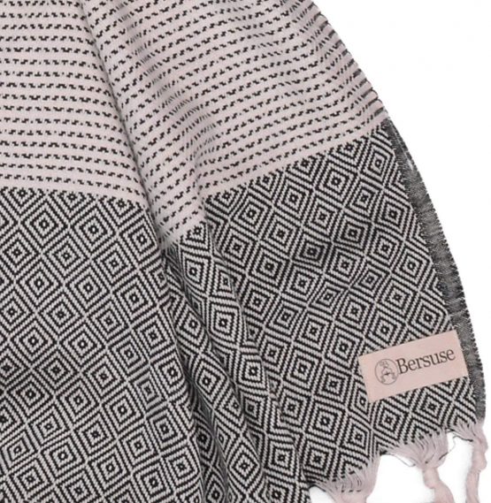 Bersuse 100% Cotton - Hierapolis XXL Throw Blanket Turkish Towel - Black XL - Image 3