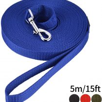 HAPPY HACHI Dog Training Lead Leash, Long Dog Line Nylon Cotton Webbing Recall Rope Leash for Pet Tracking Training Recall Obedience (5m/15ft,Blue)