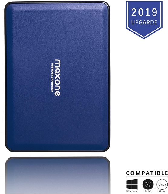 2.5'' Portable External Hard Drives 500GB-USB 3.0 HDD Backup Storage for PC, Desktop, Laptop, Mac, MacBook, Xbox One, PS4, TV, Chromebook, Windows - Black
