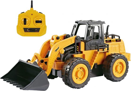 Top Race 5 Channel Fully Functional Remote Control Construction Truck Kids Size Designed for Small Hands (Front Loader)