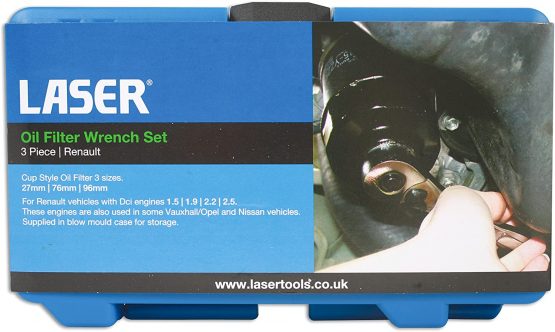 Laser 4426 Oil Filter Wrench Set 3pc - for Renault - Image 4