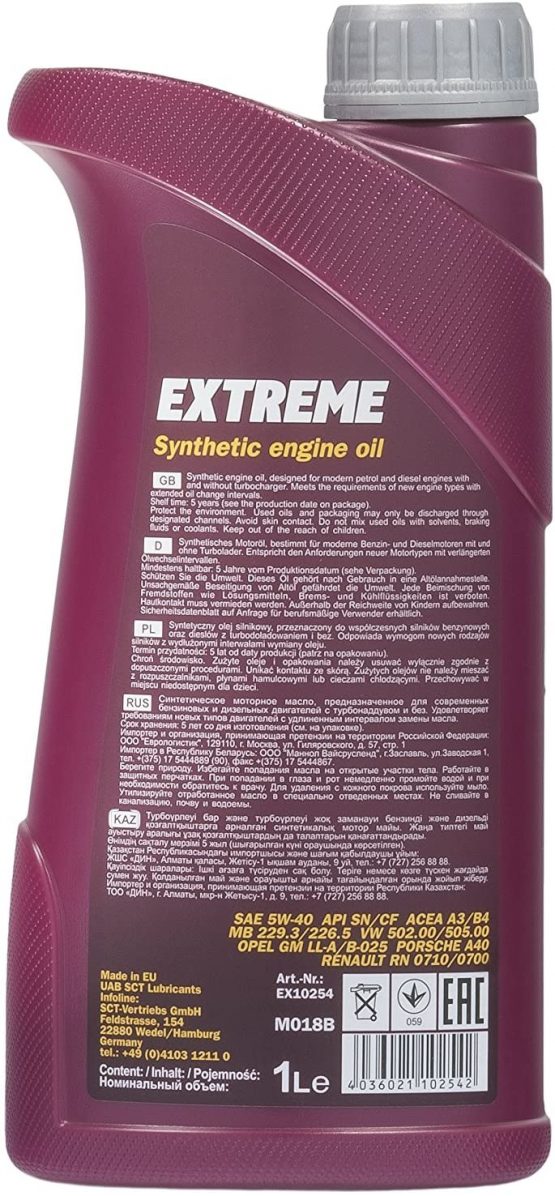 MANNOL 42550400100 Extreme 5W40 SL/CF 1 L - Image 2