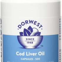 Dorwest Herbs Cod Liver Oil Capsules for Dogs and Cats 500 Capsules