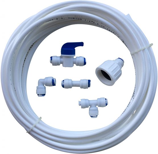 Screw Thread American Fridge Freezer Water Filter Connection Plumbing Kit Including Tubing