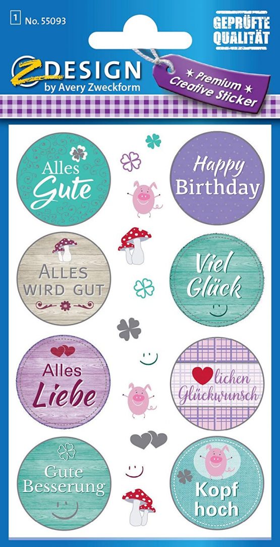 Avery Zweckform 55093 Decoration Decal 19 Greetings (Effect)