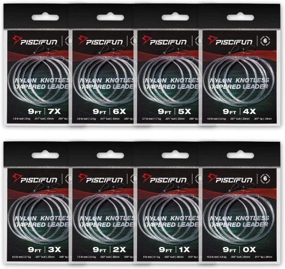 Piscifun Fly Fishing Tapered Leader with Loop-9ft 5 Pack 0X/1X/2X/3X/4X/5X/6X/7x - Image 4